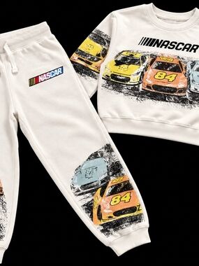 Freeze Cream NASCAR Kids Sweatpants with Colorful Race Car Graphics